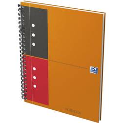 Oxford Cahier International Notebook A5+ Ligné 6 mm 160 Pages Reliure Intégrale Couverture Carte Orange