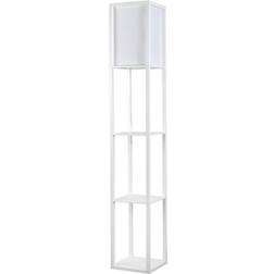 MiniSun Wooden Shelving Unit White Floor Lamp 160cm