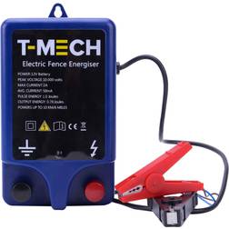 T-Mech Electrificateur De Clôture Electrique 12V 1.0J 10KM Alimenté Par Batterie Kit