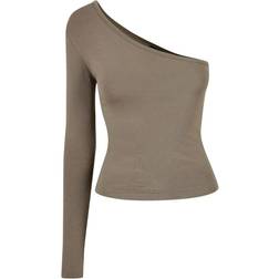 Urban Classics Asymmetric Long Sleeve Top - Olive Black
