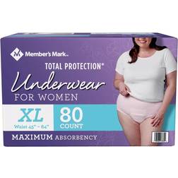 Member's Mark Total Protection Underwear for Women, Extra Large 80 Count