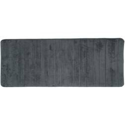 Lavish Home 67-17-P Foam Striped Extra Long Bath Mat - Silver