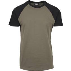 Urban Classics Raglan Contrast T-shirt - Olive/Black