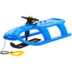 vidaXL Sledge with Wheel Blue 102.5x40x23 cm Polypropylene