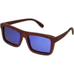 Spectrum Clark Wood Sunglasses, Cherry/Blue, Standard