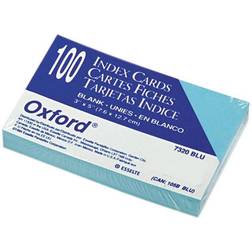 Oxford 7320-BLU Unruled Index Cards, 3