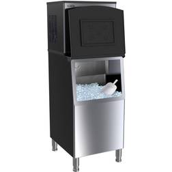 KoolMore 315-lb Flip-up Door Freestanding For Commercial Use Cube Ice Maker (Black Stainless Steel) CIM-315