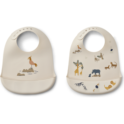 Liewood Tilda Printed Bib 2-pack All Together/Sandy