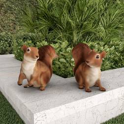 Pure Garden Set of 2 Squirrel Statues De