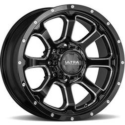 Ultra 219BM Nemesis Gloss Milled Accents Clear-Coat Wheels, 17X9, 219-7935BM+18