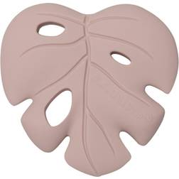 Loulou Lollipop Monstera Leaf Silicone Teether In Pink Pink 3-36 Months