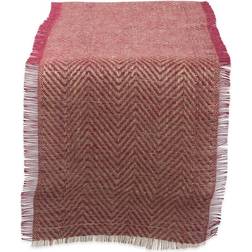 Design Imports Chevron Jute Tablecloth Red