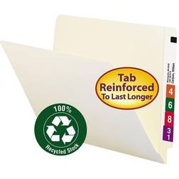 Recycled Manila End Tab Folders, Straight Tabs, Letter