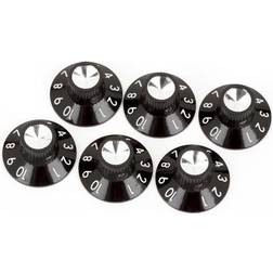 Fender Amp Pot Knobs, black/silver, 6 pieces 099-0930-000