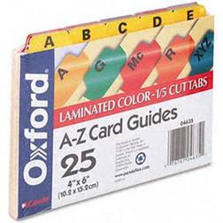 Oxford 04635 Laminated Index Card Guides- Alpha