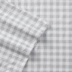 Micro Flannel Seersucker Wrinkle Deep Pocket Bed Sheet Gray