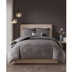 N Natori Hanae Blend Yarn Dyed Duvet Cover Gray