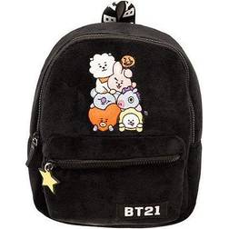 Concept One Line Friends Plush Mini Backpack, One Size Black Black One Size