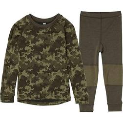 Helly Hansen Barn Graphic Lifa Underställ Merino Set -Utility Green (22B-HEH-48175)