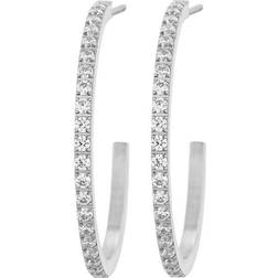 Edblad Glow Creoles Mini L Earrings - Silver/Transparent