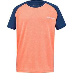 Babolat Play Crew Neck Tee - Fluo Strike/Estate Blue