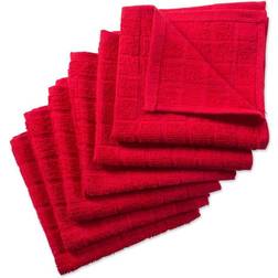 Zingz & Thingz Solid Windowpane Terry Dishcloth Red