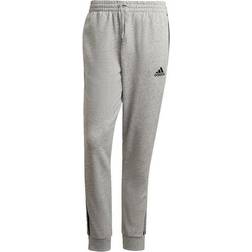 Adidas Essentials French Terry Tapered Cuff 3 Stripes Pants - Medium Grey Heather/Black