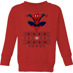 Marvel Boy's Avengers Spider-Man Christmas Jumper - Red