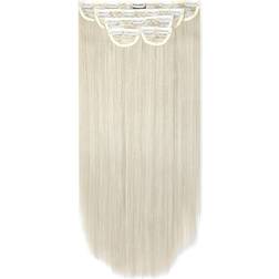 Lullabellz Super Thick Piece Straight Clip In Extensions 22.5 inch Bleach Blonde 5-pack