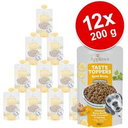 Applaws Taste Toppers 12 x 200 ml Per Cani - Brodo di pollo con Curcuma e Prezzemolo