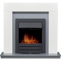 Adam Dakota Electric Fire Suite-White and Grey