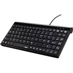 Hama Slimline Mini-Keyboard SL720 Clavier USB QWERTZ Allemand Noir