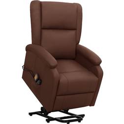 vidaXL Fauteuil De Massage Marron Similicuir