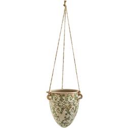 Nearly Natural Green Tuscan Hanging Ceramic Scroll Planter