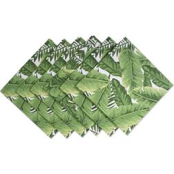 DII Zingz Thingz Banana Leaf Print Cloth Napkin Green, Multicolor (50.8x50.8)