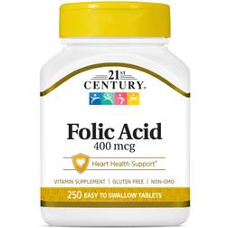 21st Century Folic Acid 400 mcg Tablets, 250 Count