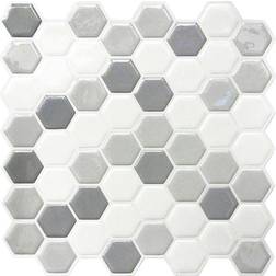 RoomMates Gray Hexagon Tile Peel And Stick Backsplash