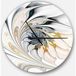 Designart 'White Stained Glass Floral Art' Oversized Modern Metal Large