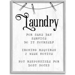 Stupell Industries Decor Family Laundry Room Service Rustic Style Humor Framed Art