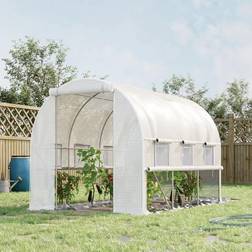 OutSunny 3 2 2m Walk-in Tunnel Greenhouse w/ PE Cover Mesh Window