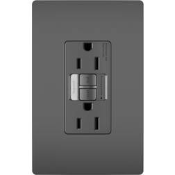 Legrand radiant 15-Amp Tamper Resistant GFCI Residential/Commercial Decorator Outlet, Black 1597NTLTRBKCCD4