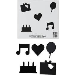 Design Letters Iconos Happy Birthday Negro