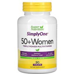 Super Nutrition, SimplyOne, Women’s 50+ Triple Power Multivitamins, Iron