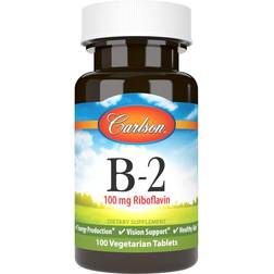 Carlson Vitamin B-2 100mg 100 Vegetariske Tabletter 100 stk