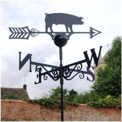Poppy Forge Pig Weathervane. Solid steel black wind