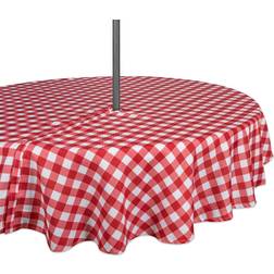 DII Check 52" Round Tablecloth Red