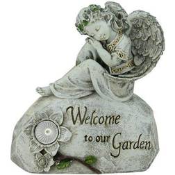 Northlight 9.25 Gray Solar Powered Welcome to Our Garden Garden