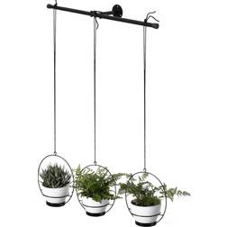 Gardenised Metal Hanging Planter with Tree Pots Flowers White