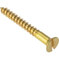 Forgefix CSK310BR Wood Screw Slotted CSK Solid Brass 3in Box of 100