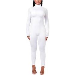 Azhong Women's Sexy Long Sleeve Turtleneck Jumpsuits Bodycon